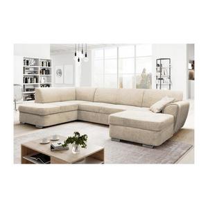 Rozkladacia ľavá rohová sedacia súprava do tvaru U SERPA, béžová, s úložným priestorom DORIS U LEFT vyobraziť