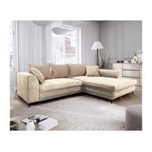 Rozkladacia rohová sedacia súprava s úložným priestorom do L LAGOA pravá béžová/hnedá GUSTO (GENOA) RIGHT vyobraziť