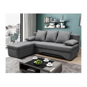 Univerzálna rozkladacia rohová sedacia súprava s úložným priestorom do tvaru L ALMEIDA sivá POLARIS (LAUGAR) UNI vyobraziť