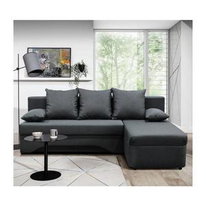 Unive. rozkladacia rohová sedacia súprava s úložným priestorom v tvare L ALMEIDA antracit POLARIS (LAUGAR) UNI vyobraziť