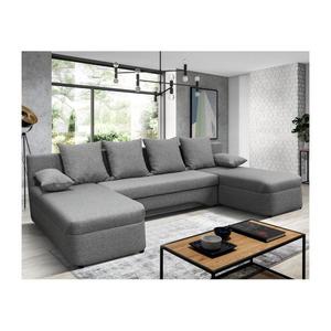 Univerzálna rozkladacia rohová sedacia súprava s úložným priestorom vo tvare U ALMEIDA sivá POLARIS U (LAUGAR U) UNI vyobraziť