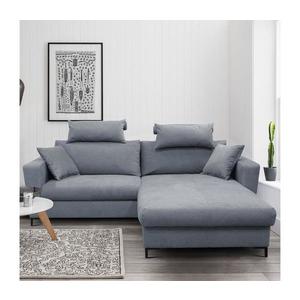 Rozkladacia rohová sedacia súprava s úložným priestorom do tvaru L HORTA, pravá, tmavošedá MOSS (MONZA)RIGHT vyobraziť