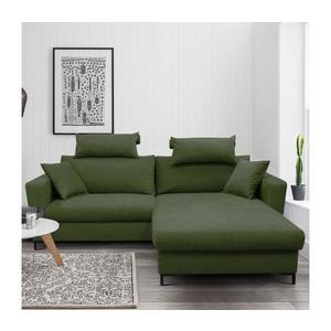 Rozkladacia rohová sedacia súprava s úložným priestorom do tvaru L HORTA pravá zelená MOSS (MONZA) RIGHT vyobraziť