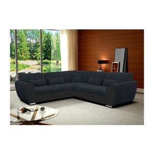 Rozkladacia rohová sedacia súprava s úložným priestorom v tvare L VISEU ľavá antracit/čierna DELUXE LEFT vyobraziť