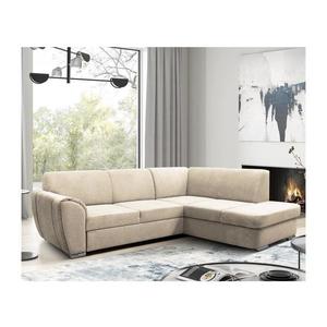 Rozkladacia rohová sedacia súprava SERPA do tvaru L s úložným priestorom, pravé prevedenie, béžová DORIS RIGHT vyobraziť