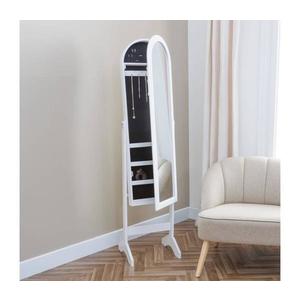 Atmosphera - Stojacie zrkadlo so šperkovnicou LEXY 158x38 cm biela 211529 vyobraziť