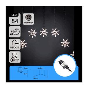 B.V. - LED vonkajší vianočný reťazec 84xLED/230V 1, 2x1m IP44 studená biela vločky B10303ABGM vyobraziť