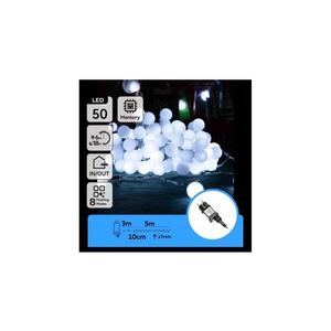 B.V. - LED vonkajší dekoratívny svetelný reťazec 50xLED/3, 6W/230V/8 funkcií 5m IP44 studená biela B103031RI vyobraziť