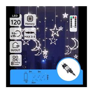 B.V. - LED vonkajší vianočný reťazec 120xLED/6W/230V/8 funkcií 3x0, 6m IP44 studená bielaDO B10303S6V vyobraziť