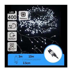 B.V. - LED vonkajší vianočný reťazec 400xLED/8 funkcií 13m IP44 studená biela B103031O4 vyobraziť