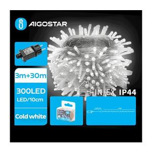 B.V. - LED vonkajší vianočný reťazec 300xLED/8 funkcií 33m IP44 studená biela B103031OS vyobraziť