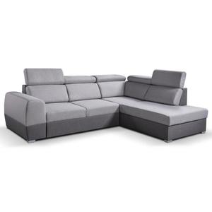 Rozkladacia rohová sedacia súprava MATRIX do L, šedá, pravá, s úložným priestoro BARREL vyobraziť