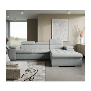 Rozkladacia rohová sedacia súprava v tvare L s úložným priestorom PADUA sivá pravá LARS vyobraziť