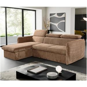 Rozkladacia rohová sedačka do L BEJA s úložným priestorom, béžová ľavá EGON vyobraziť