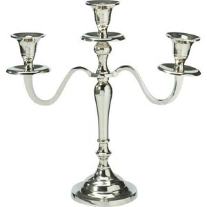 Kovový svietnik 3-ramenný 29x10x30 cm, farba strieborná, dekor 1 vyobraziť