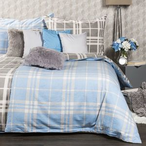 4Home Flanelové obliečky Modrá kocka, 140 x 220 cm, 70 x 90 cm vyobraziť