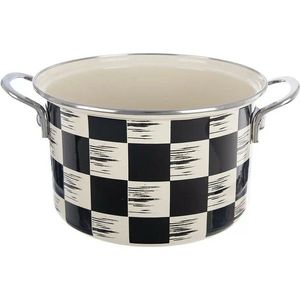 Hrniec smalt ŠACHOVNICA Lem 3 l , pr. 20 cm vyobraziť