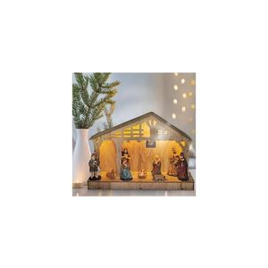 LED dřevěný betlém 30x21cm 7x LED 2xAA 1V259 vyobraziť