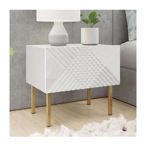 MIRJAN 24 Nočný stolík EXITO 46x50 cm biela/zlatá vyobraziť