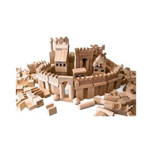 Ekotoys Drevené kocky přírodní 220 ks XL vyobraziť