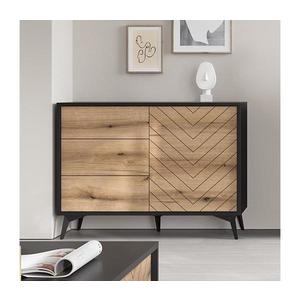 MIRJAN 24 Komoda DIAMOND 77x104 cm čierna/dub evoke vyobraziť