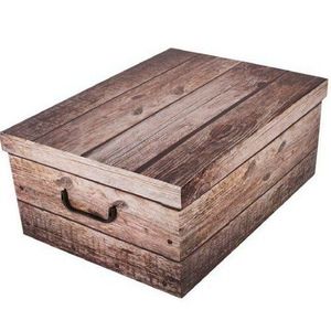 Úložný box s vekom Wood, sivá, 51 x 37 x 24 cm vyobraziť