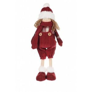 Vianočná dekorácia látkové dievčatko Lacláče, v. 35 cm, červená vyobraziť