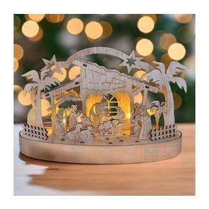 1V275 vianočný drevený betlehem podsvietený 1V275 vyobraziť