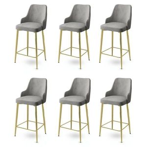 Súprava barových stoličiek Enox Grey and Gold, 6 ks, 6 ks vyobraziť