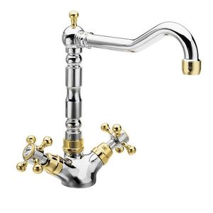 SAPHO SAPHO - ANTEA stojánkova drezová batéria s retro hubicou, chróm/zlato 3122 vyobraziť