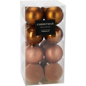 Súprava 16 ks vianočných ozdôb Festive Sparkles, zlatohnedá, pr. 8 cm, plast vyobraziť