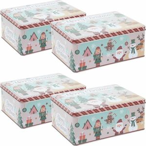 Súprava 4 vianočných plechových dóz Holly Jolly, 22 × 16 × 9, 1 cm, L vyobraziť