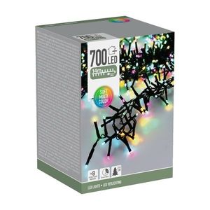Vonkajšia svetelná reťaz Macaron, 14 m, 700 LED, farby (zelená, oranžová, modrá, ružová), časovač, IP44, 14 m vyobraziť