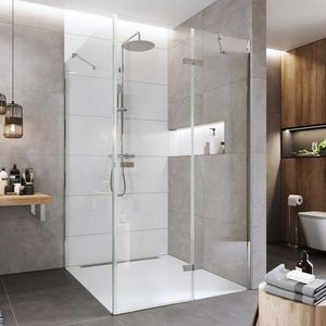 Mereo Sprchovací kút, Novea, obdĺžnik, pántový, 100x80 cm, chróm ALU, sklo Číre, dvere pravé a pevný diel CK10314ZP vyobraziť