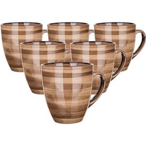 Banquet 6-dielna sada keramických hrnčekov PALAS, 400 ml, hnedá vyobraziť