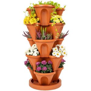 4Home Kvetinová kaskáda 5-dielna, terakota, 5 poschodí vyobraziť