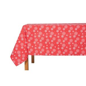 Vianočný obrus White Snowflakes on Red, 130 x 180 cm vyobraziť