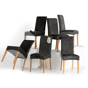 Restilo Napínací poťah na stoličku Sento tmavosivá, 48 x 48 x 58 + 10 cm, sada 6 ks vyobraziť