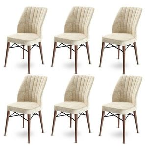 Súprava jedálenských stoličiek Flex Cream and Brown, 6 ks vyobraziť