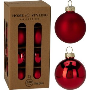 Sada 16 vianočných ozdôb Crystal Harmony, červená, priemer 5 cm, sklo vyobraziť