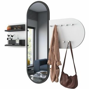 Nástenný vešiak so zrkadlom Pomi White vyobraziť