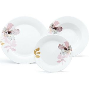 Arôme Home 18-dielna jedálenská súprava Kosatec, extra biela vyobraziť