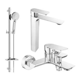 MEXEN/S - Alexa DQ40 Set umývadlové a vaňové batérie s príslušenstvom, chróm 71213DQ40-00 vyobraziť