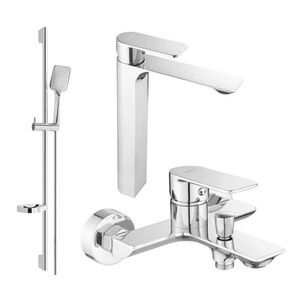 MEXEN/S - Alexa DQ62 Set umývadlové a vaňové batérie s príslušenstvom, chróm 71213DS62-00 vyobraziť