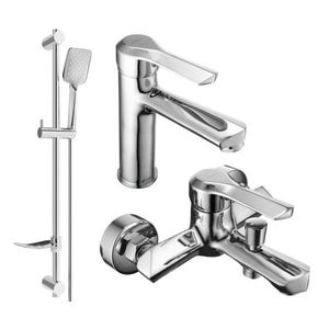 MEXEN/S - Saber DF62 Set umývadlové a vaňové batérie s príslušenstvom, chróm 72103DF62-00 vyobraziť