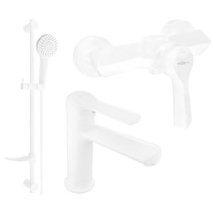 MEXEN/S - Saber DF05 Set umývadlové a sprchové batérie s príslušenstvom, biela 72104DF05-20 vyobraziť
