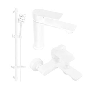 MEXEN/S - Royo DQ62 Set umývadlové a vaňové batérie s príslušenstvom, biela 72203DQ62-20 vyobraziť