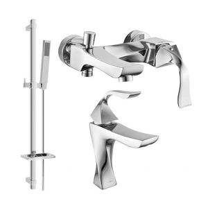 MEXEN/S - Estrella DQ02 Set umývadlové a vaňové batérie s príslušenstvom, chróm 72303DQ02-00 vyobraziť