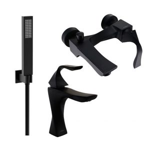 MEXEN/S - Estrella R02 Set umývadlové a vaňové batérie s príslušenstvom, čierna 72303R02-70 vyobraziť