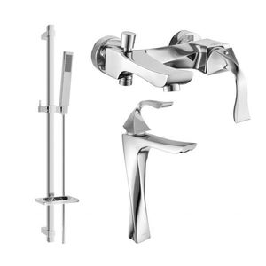 MEXEN/S - Estrella DQ02 Set umývadlové a vaňové batérie s príslušenstvom, chróm 72313DQ02-00 vyobraziť